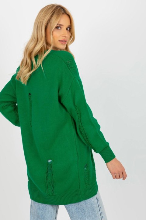 Sweter Kardigan Model LC-SW-8042.12X Green - Rue Paris Sweter Kardigan Model LC-SW-8042.12X Green - Rue Paris