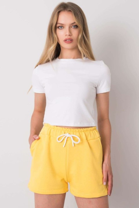 Szorty Damskie Model RV-SN-6700.20X Yellow - Rue Paris Szorty Damskie Model RV-SN-6700.20X Yellow - Rue Paris