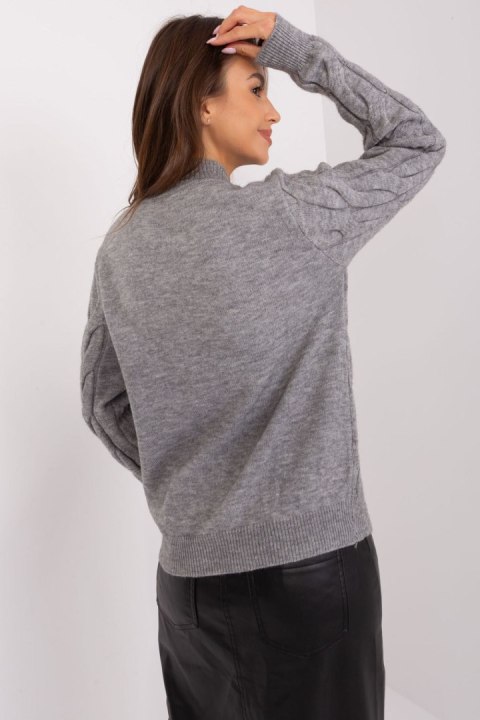 Sweter Damski Model AT-SW-2235.00P Dark Grey - AT Sweter Damski Model AT-SW-2235.00P Dark Grey - AT