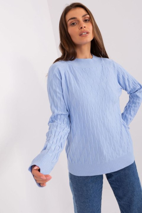 Sweter Damski Model AT-SW-2326.37X Light Blue - AT Sweter Damski Model AT-SW-2326.37X Light Blue - AT