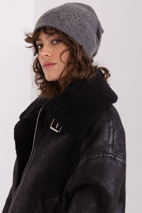 Czapka Model AT-CZ-23250.61P Dark Grey - AT Czapka Model AT-CZ-23250.61P Dark Grey - AT