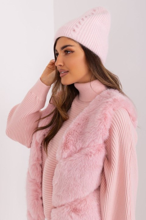 Czapka Model AT-CZ-2328.38P Light Pink - AT Czapka Model AT-CZ-2328.38P Light Pink - AT