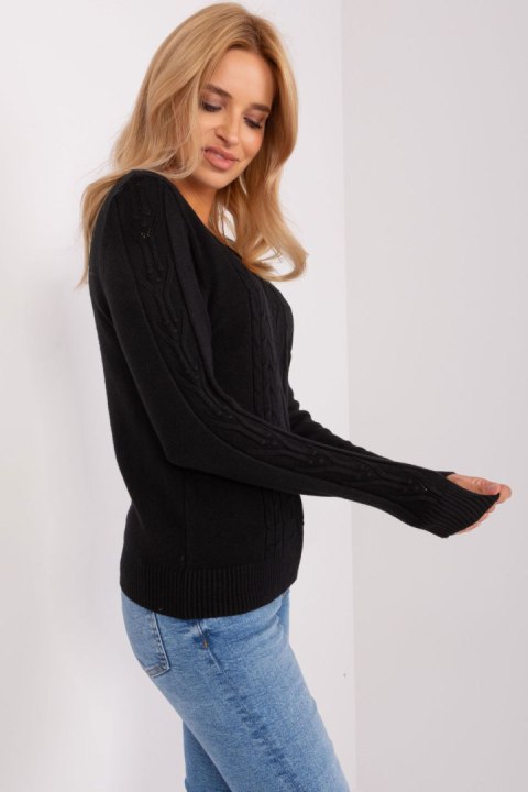 Sweter Damski Model AT-SW-2329.98P Black - AT Sweter Damski Model AT-SW-2329.98P Black - AT