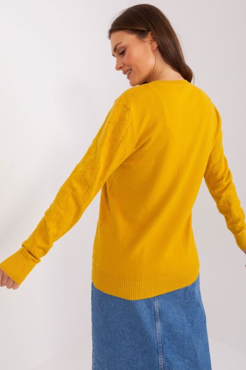 Sweter Damski Model AT-SW-232901.25X Dark Yellow - AT Sweter Damski Model AT-SW-232901.25X Dark Yellow - AT