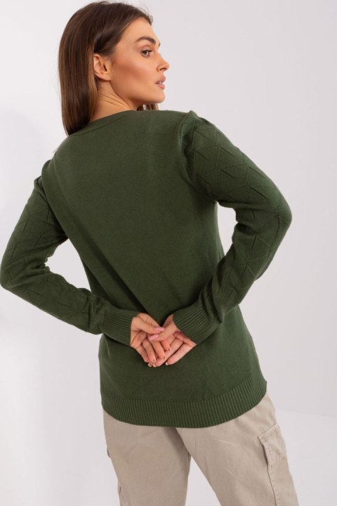 Sweter Damski Model AT-SW-232901.25X Khaki - AT Sweter Damski Model AT-SW-232901.25X Khaki - AT