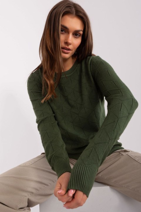 Sweter Damski Model AT-SW-232901.25X Khaki - AT Sweter Damski Model AT-SW-232901.25X Khaki - AT