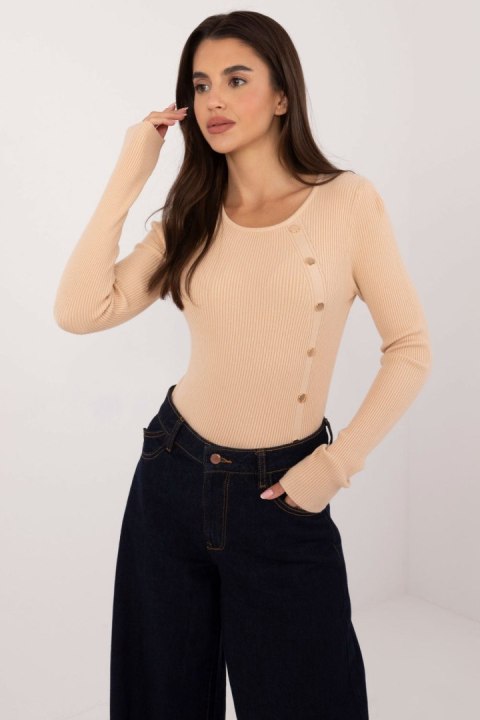 Sweter Damski Model AT-SW-2332-2.62 Beige - AT Sweter Damski Model AT-SW-2332-2.62 Beige - AT