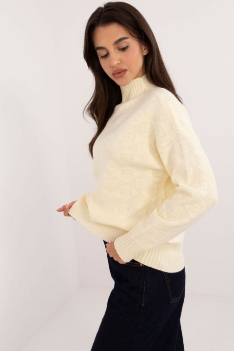 Sweter Damski Model AT-SW-2339.54 Light Yellow - AT Sweter Damski Model AT-SW-2339.54 Light Yellow - AT