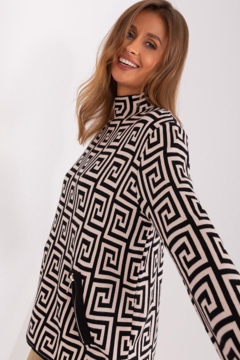 Sweter Damski Model AT-SW-2341.00P Black/Beige - AT Sweter Damski Model AT-SW-2341.00P Black/Beige - AT
