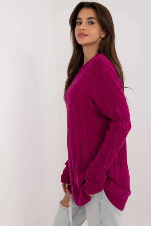 Sweter Damski Model AT-SW-2343.88 Dark Violet - AT Sweter Damski Model AT-SW-2343.88 Dark Violet - AT