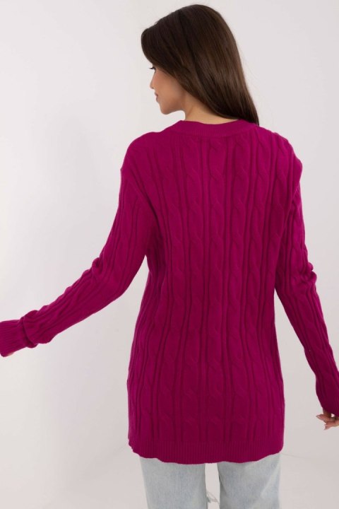 Sweter Damski Model AT-SW-2343.88 Dark Violet - AT Sweter Damski Model AT-SW-2343.88 Dark Violet - AT