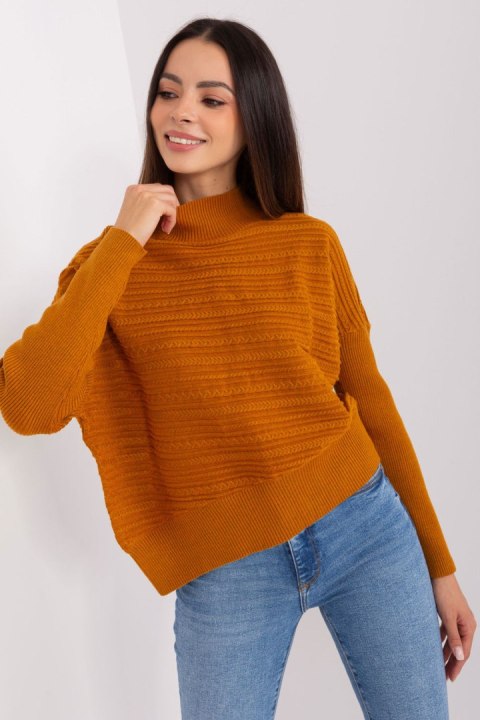Sweter Damski Model AT-SW-2368.36X Light Brown - AT Sweter Damski Model AT-SW-2368.36X Light Brown - AT