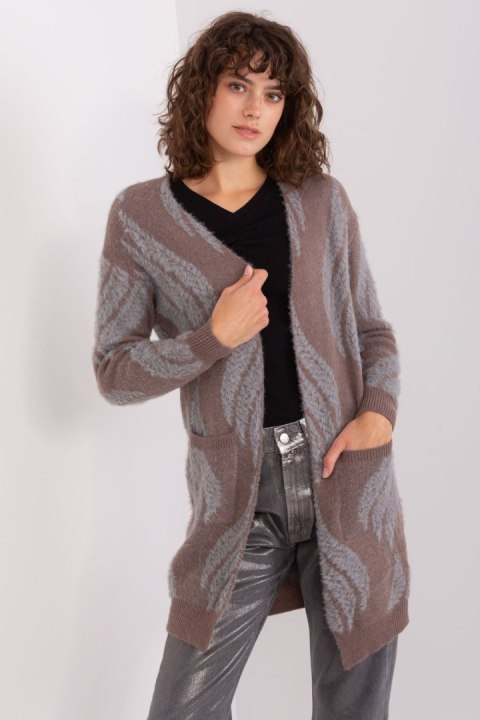 Sweter Kardigan Model AT-SW-234501.00P Dark Brown - AT Sweter Kardigan Model AT-SW-234501.00P Dark Brown - AT