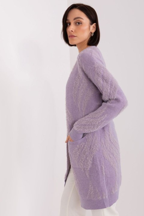 Sweter Kardigan Model AT-SW-234501.00P Light Violet - AT Sweter Kardigan Model AT-SW-234501.00P Light Violet - AT