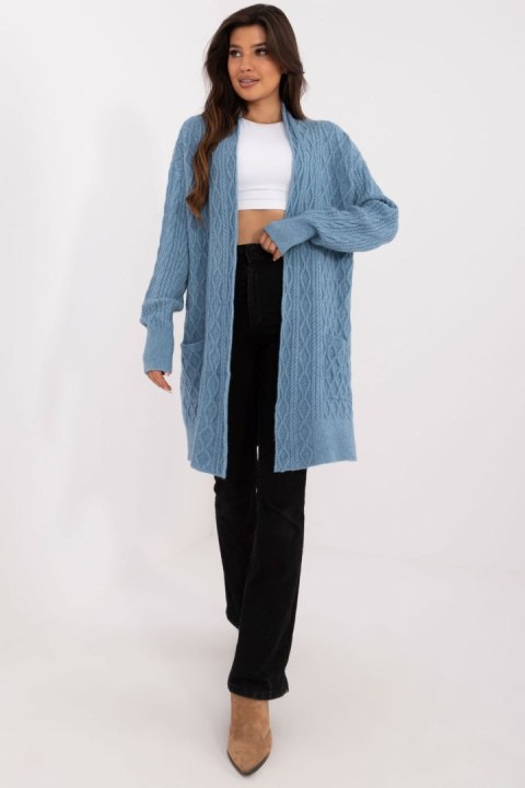 Sweter Kardigan Model AT-SW-2366.61 Blue - AT Sweter Kardigan Model AT-SW-2366.61 Blue - AT