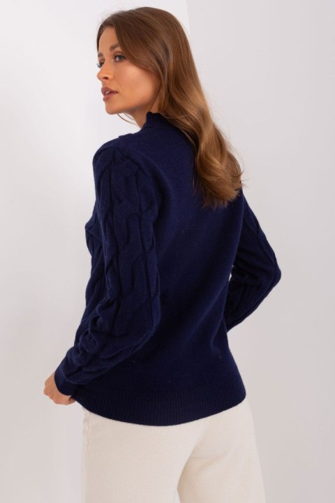 Sweter Damski Model AT-SW-2235.00P Navy - AT Sweter Damski Model AT-SW-2235.00P Navy - AT