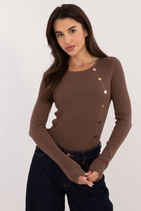 Sweter Damski Model AT-SW-2332-2.65 Brown - AT Sweter Damski Model AT-SW-2332-2.65 Brown - AT
