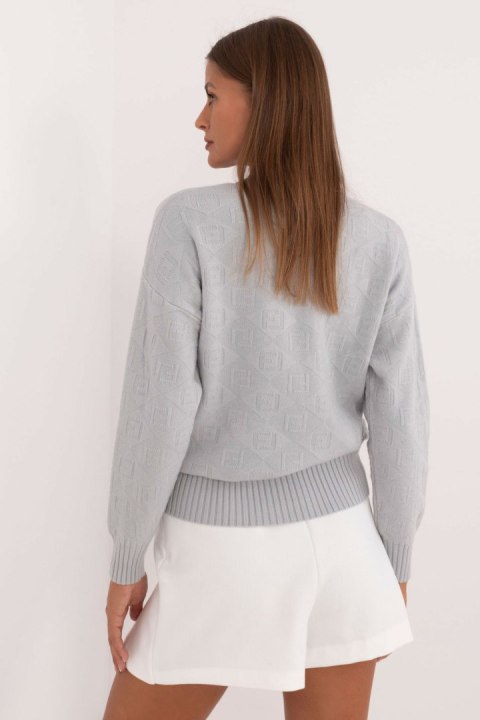 Sweter Damski Model AT-SW-2339.54 Light Grey - AT Sweter Damski Model AT-SW-2339.54 Light Grey - AT