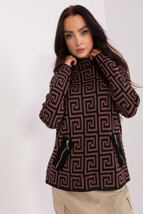 Sweter Damski Model AT-SW-2341.00P Brown - AT Sweter Damski Model AT-SW-2341.00P Brown - AT