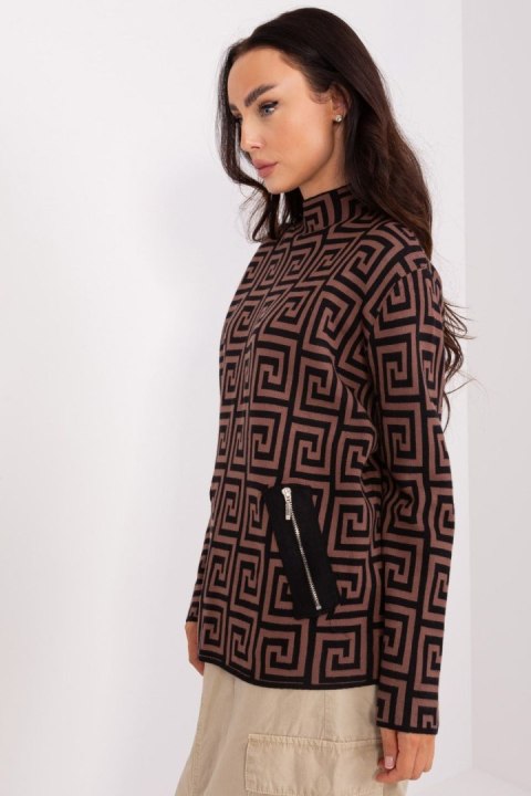 Sweter Damski Model AT-SW-2341.00P Brown - AT Sweter Damski Model AT-SW-2341.00P Brown - AT