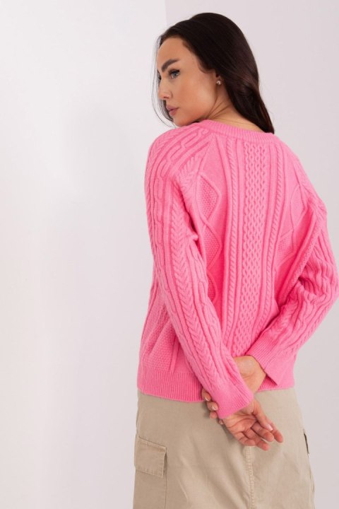 Sweter Damski Model AT-SW-2346-2.99P Pink - AT Sweter Damski Model AT-SW-2346-2.99P Pink - AT