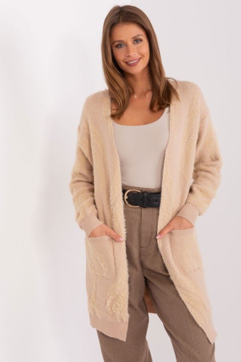 Sweter Kardigan Model AT-SW-234501.00P Beige - AT Sweter Kardigan Model AT-SW-234501.00P Beige - AT