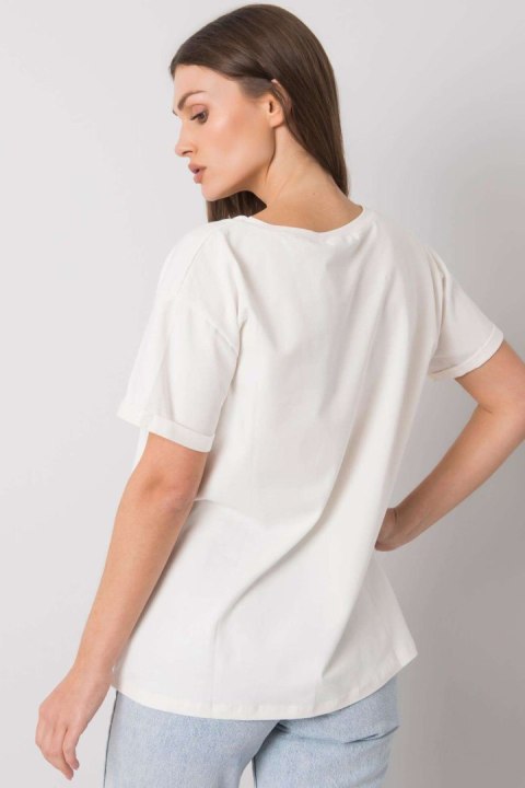 T-shirt Damski Model FA-TS-7121.88P Ecru - Fancy T-shirt Damski Model FA-TS-7121.88P Ecru - Fancy