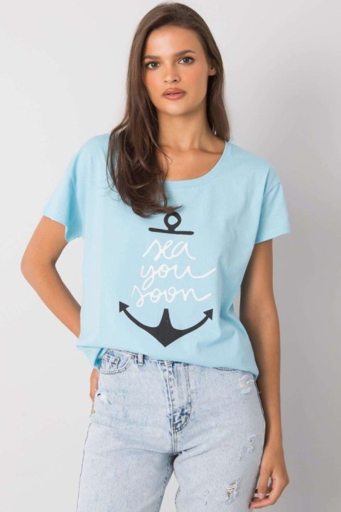 T-shirt Damski Model FA-TS-7196.74P Light Blue - Fancy T-shirt Damski Model FA-TS-7196.74P Light Blue - Fancy