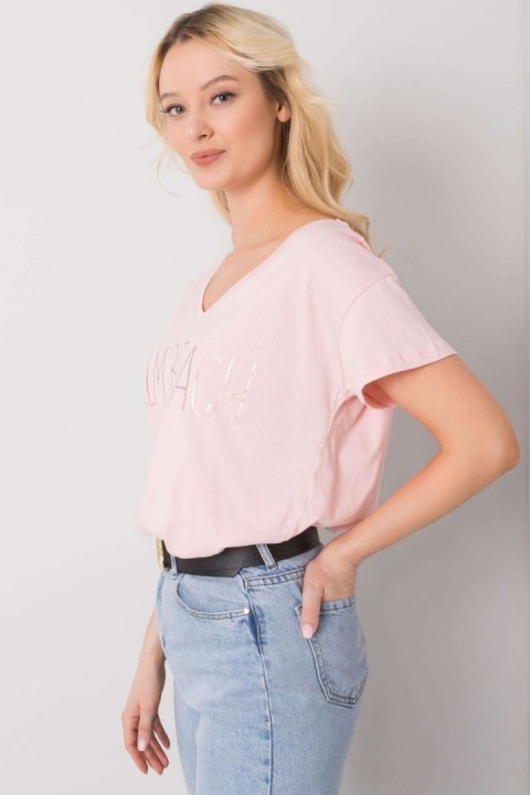 T-shirt Damski Model FA-TS-7198.27P Light Pink - Fancy T-shirt Damski Model FA-TS-7198.27P Light Pink - Fancy