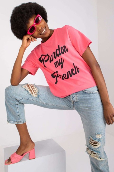T-shirt Damski Model FA-TS-7677.91P Pink - Fancy T-shirt Damski Model FA-TS-7677.91P Pink - Fancy