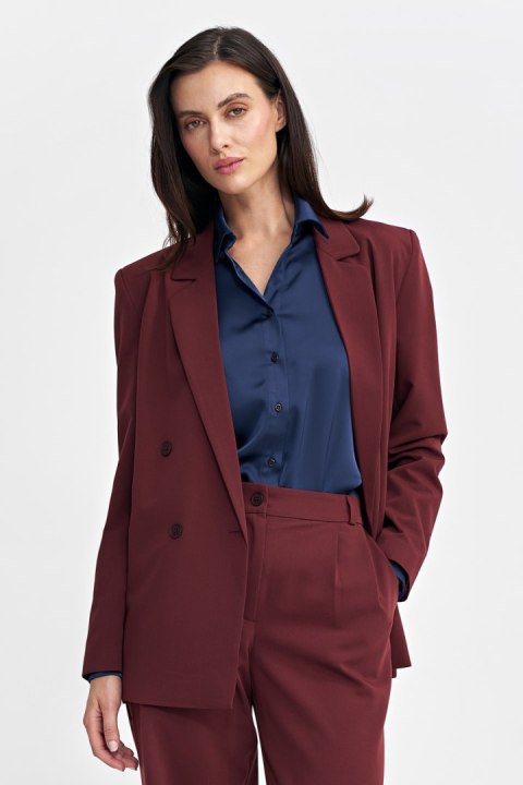 Marynarka oversize, dwurzędowa Z69 Bordo - Nife Marynarka oversize, dwurzędowa Z69 Bordo - Nife