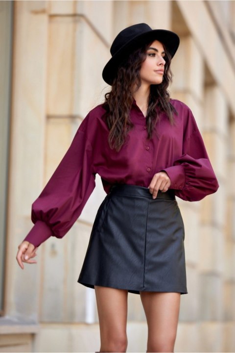 Koszula Damska Model Lia BOR BLU00189 Bordo - Roco Fashion Koszula Damska Model Lia BOR BLU00189 Bordo - Roco Fashion