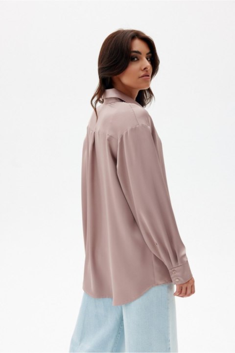 Koszula Damska Model Tessa CAP BLU0185 Cappuccino - Roco Fashion Koszula Damska Model Tessa CAP BLU0185 Cappuccino - Roco Fashion