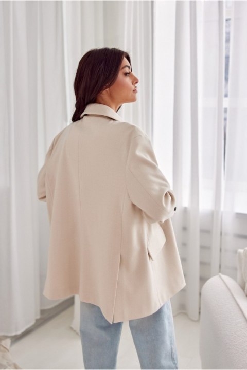 Marynarka Model Arya BEZ ZAK0018 Beige - Roco Fashion Marynarka Model Arya BEZ ZAK0018 Beige - Roco Fashion