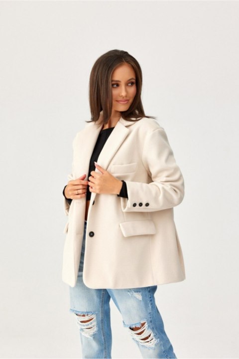 Marynarka Model Meghan BEJ ZAK0007 Beige - Roco Fashion Marynarka Model Meghan BEJ ZAK0007 Beige - Roco Fashion