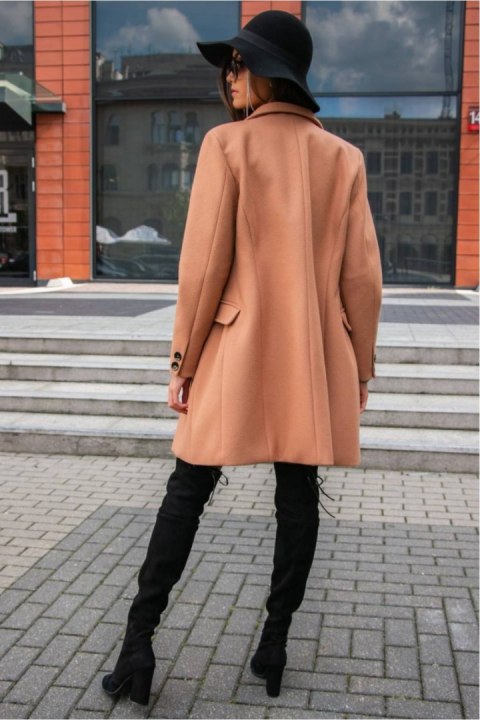 Płaszcz Damski Model BEZ PLA0012 Beige - Roco Fashion Płaszcz Damski Model BEZ PLA0012 Beige - Roco Fashion