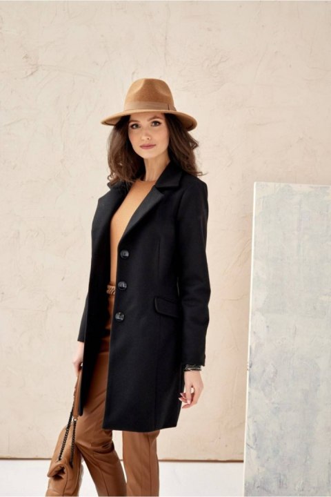 Płaszcz Damski Model CZA PLA0018 Black - Roco Fashion Płaszcz Damski Model CZA PLA0018 Black - Roco Fashion