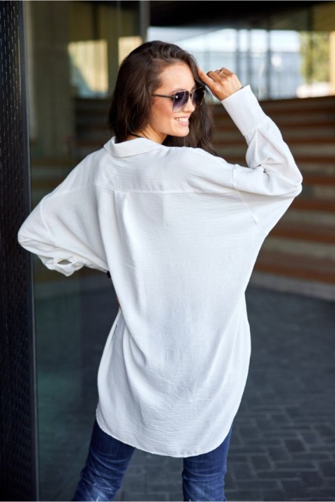 Koszula Damska Model Elisa EKR BLU0192 Ecru - Roco Fashion Koszula Damska Model Elisa EKR BLU0192 Ecru - Roco Fashion