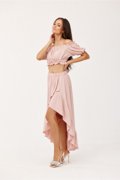 Spódnica Komplet Model ROZ KOM0006 Pink - Roco Fashion Spódnica Komplet Model ROZ KOM0006 Pink - Roco Fashion