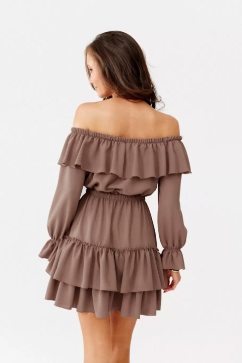 Sukienka Model Almeria JBR SUK0297 Light Brown - Roco Fashion Sukienka Model Almeria JBR SUK0297 Light Brown - Roco Fashion