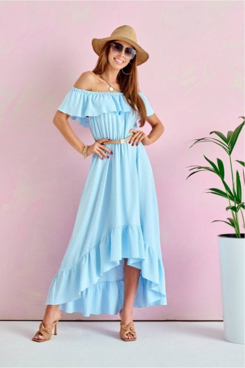 Sukienka Model BLE SUK0334 Błękit - Roco Fashion Sukienka Model BLE SUK0334 Błękit - Roco Fashion