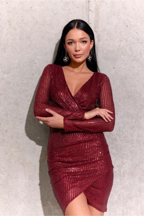 Sukienka Model BOR 0265 Bordo - Roco Fashion Sukienka Model BOR 0265 Bordo - Roco Fashion