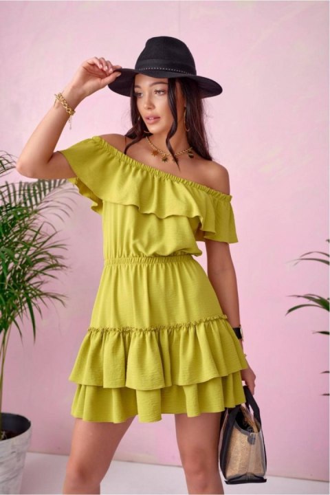 Sukienka Model LIM SUK0291 Limonka - Roco Fashion Sukienka Model LIM SUK0291 Limonka - Roco Fashion