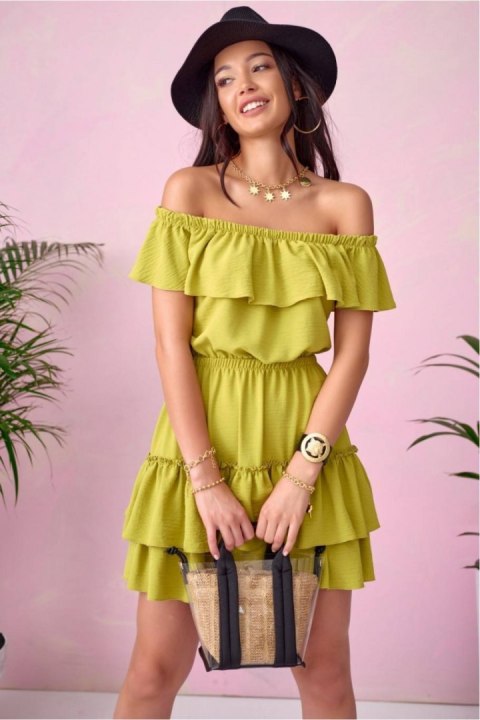 Sukienka Model LIM SUK0291 Limonka - Roco Fashion Sukienka Model LIM SUK0291 Limonka - Roco Fashion