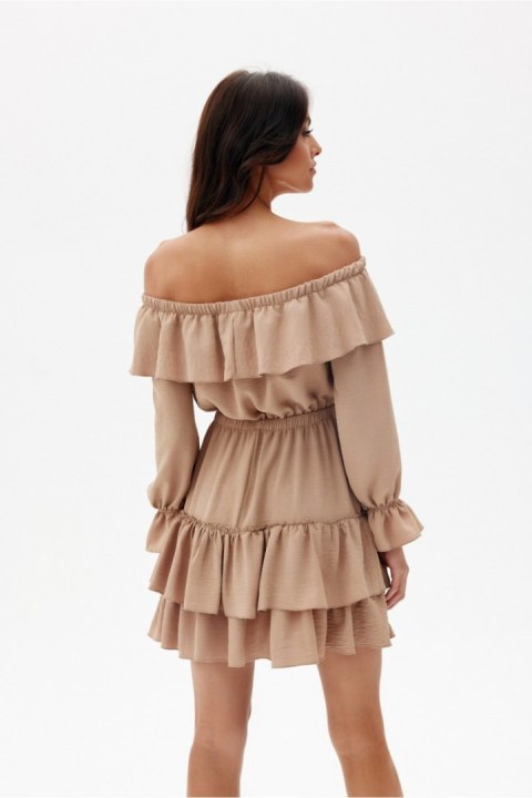 Sukienka Model Morella BEZ SUK0491 Beige - Roco Fashion Sukienka Model Morella BEZ SUK0491 Beige - Roco Fashion