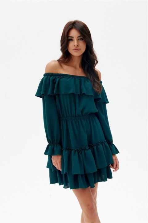 Sukienka Model Morella BUT SUK0491 Bottle Green - Roco Fashion Sukienka Model Morella BUT SUK0491 Bottle Green - Roco Fashion