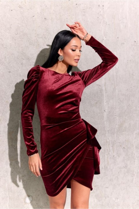 Sukienka Model Sharon BOR SUK0440 Bordo - Roco Fashion Sukienka Model Sharon BOR SUK0440 Bordo - Roco Fashion