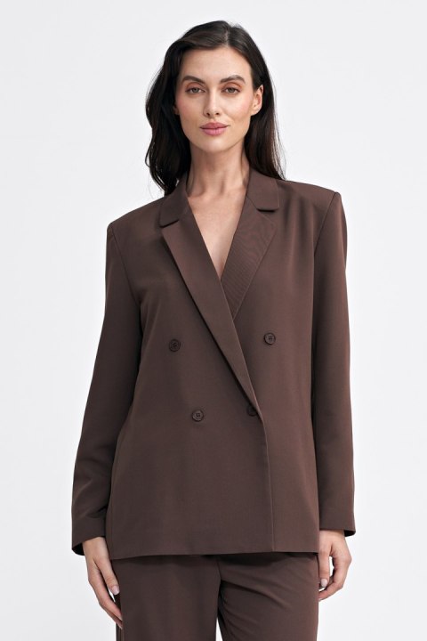 Marynarka oversize dwurzędowa Z69 Brown - Nife Marynarka oversize dwurzędowa Z69 Brown - Nife
