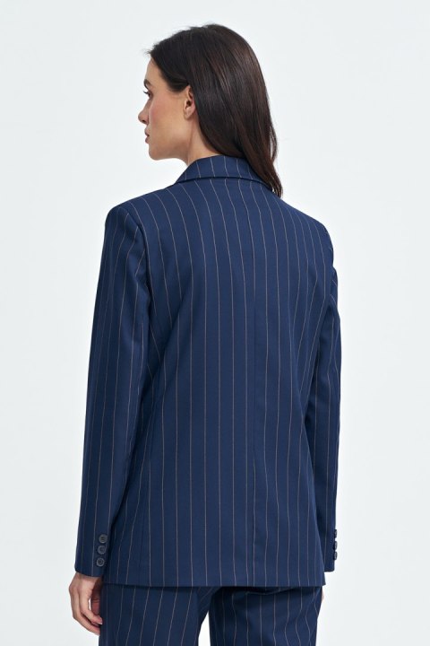 Marynarka oversize dwurzędowa prążek Z71 Navy - Nife Marynarka oversize dwurzędowa prążek Z71 Navy - Nife