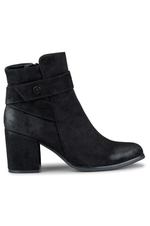 Botki Model Blaise 260041B-SU Black Zamsz - PRIMO Botki Model Blaise 260041B-SU Black Zamsz - PRIMO